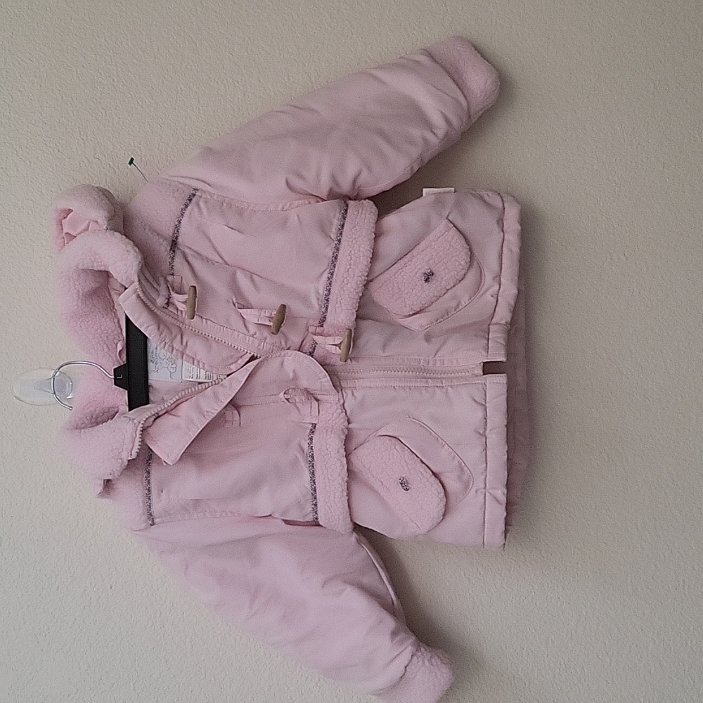 Little Impressions girls raincoat, size 4T, light pink, with detachable hootie.